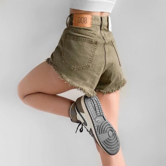 BDG | Cheeky Shorts in Military Green - Picture 2 of 8